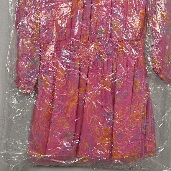 RAMY BROOK Landa Paisley Print Blouson Dress in pink size Large - Picture 8 of 16